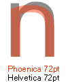 Compare Helvetica with Phoenica